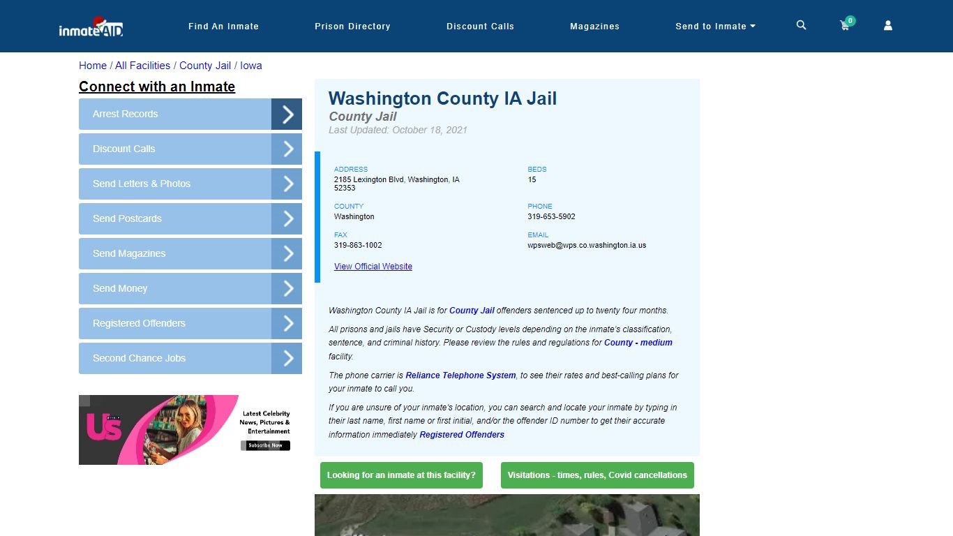 Washington County IA Jail - Inmate Locator - Washington, IA