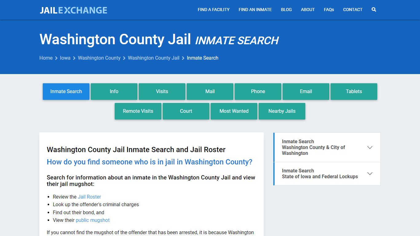 Inmate Search: Roster & Mugshots - Washington County Jail, IA