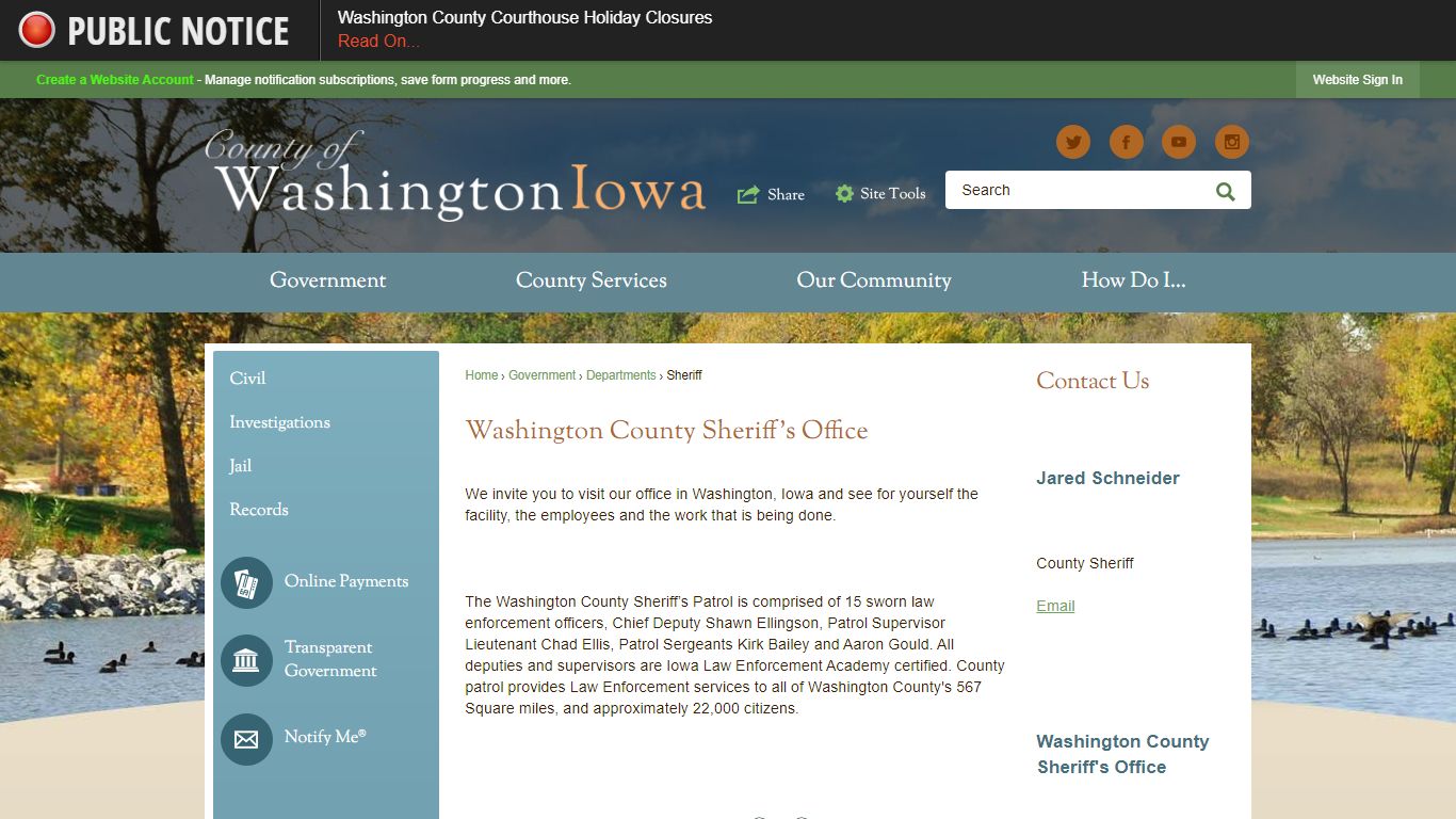Washington County Sheriff's Office | Washington County, IA - Iowa